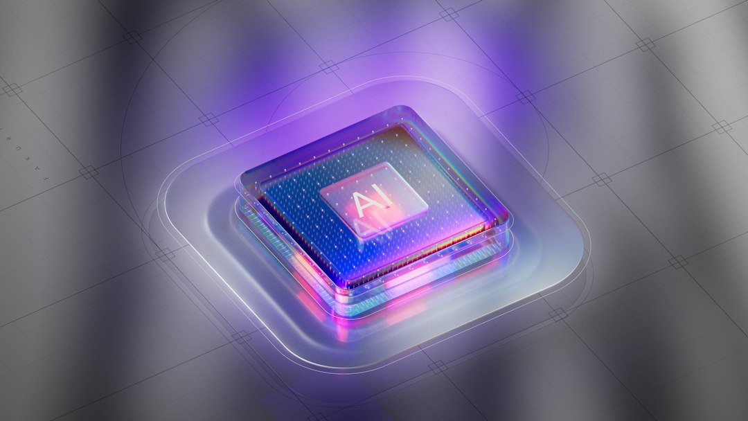 Illustration abstraite d’intelligence artificielle aux tons bleu et violet
